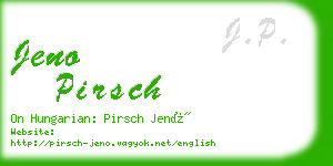 jeno pirsch business card